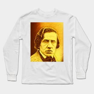 Frédéric Chopin Golden Portrait | Frédéric Chopin Artwork 8 Long Sleeve T-Shirt